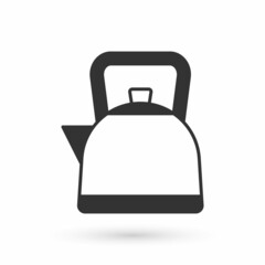 Grey Kettle with handle icon isolated on white background. Teapot icon. Vector