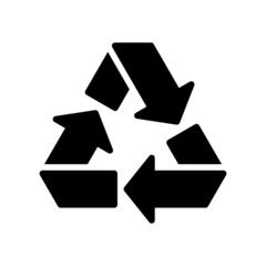 Recycle Icon, Glyph style icon vector illustration, Suitable for website, mobile app, print, presentation, infographic and any other project.