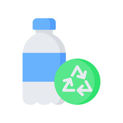 Plastic Bottle Icon, Flat style icon vector illustration, Suitable for website, mobile app, print, presentation, infographic and any other project.