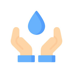 Save Water Icon, Flat style icon vector illustration, Suitable for website, mobile app, print, presentation, infographic and any other project.