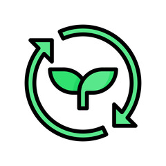 Recycle Icon, Filled Line style icon vector illustration, Suitable for website, mobile app, print, presentation, infographic and any other project.