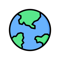 Earth Icon, Filled Line style icon vector illustration, Suitable for website, mobile app, print, presentation, infographic and any other project.