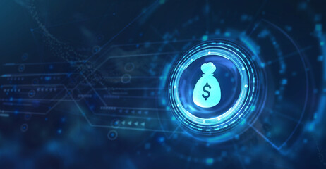 Internet, business, Technology and network concept. Dollar Currency Business. 3d illustration.