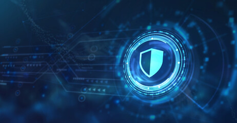 Internet, business, Technology and network concept. Cyber security data protection business technology privacy concept. 3d illustration.