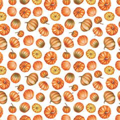 seamless pattern with halloween pumpkins