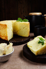 Durian Chiffon Cake, a typical asian cake variation.