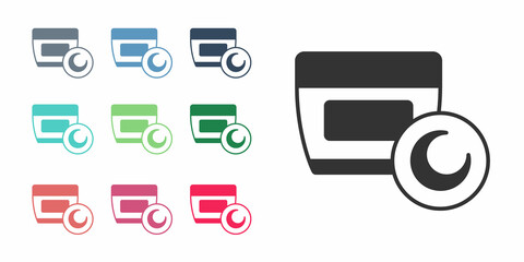 Black Cream or lotion cosmetic tube icon isolated on white background. Body care products for woman. Set icons colorful. Vector