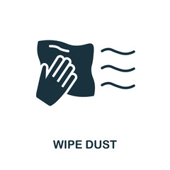 Wipe Dust icon. Monochrome sign from cleaning collection. Creative Wipe Dust icon illustration for web design, infographics and more