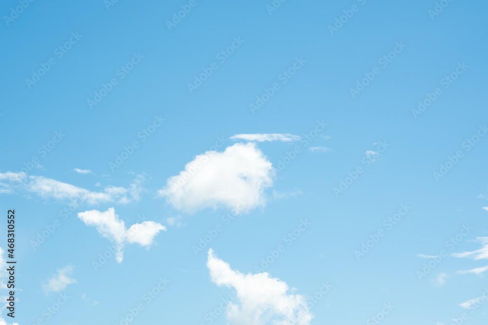 Sticker many small clouds in blue sky.summer cloudy.white clouds floating in the sky.