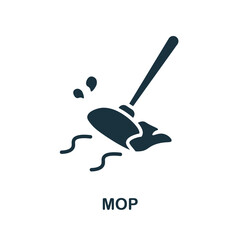Mop icon. Monochrome sign from cleaning collection. Creative Mop icon illustration for web design, infographics and more