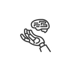 AI Machine learning line icon