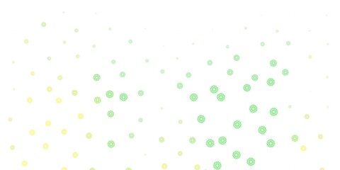 Light green, yellow vector natural artwork with flowers.