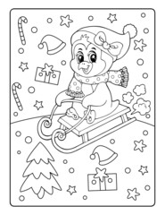 Christmas Coloring Pages for Kids, Winter Coloring Pages for Kids, Christmas Coloring Book Pages for Kids