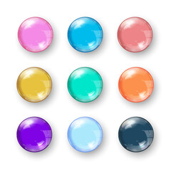 Set of colorful balls on white background, vector illustration