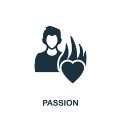 Passion icon. Monochrome simple element from core value collection. Creative Passion icon for web design, templates, infographics and more