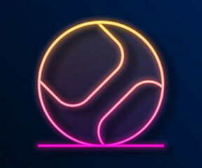Glowing neon line Baseball ball icon isolated on black background. Vector