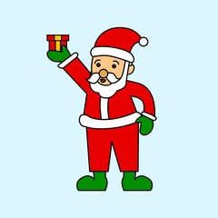 Santa Claus cartoon design. Santa Claus design brings gifts.