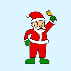 colorful santa claus cartoon design. Santa Claus design brings bells.