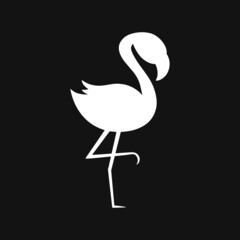 Doodle flamingo clip art. Animal art. Stencil bird. Vector stock illustration. EPS 10