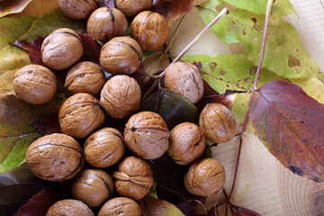 Walnuts on table
