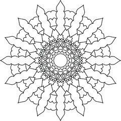 Mandala black and white design, coloring page, texture, background, vintage, tattoo