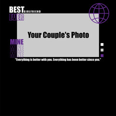 Aesthetic T-Shirt Design For Couple, Can add photo. youth simple vintage fashion, vector illustration for t-shirt.