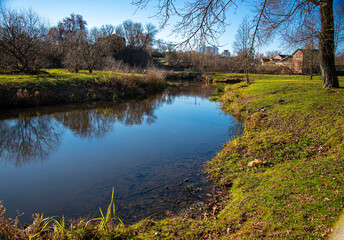 Fototapeta premium landscape with lake