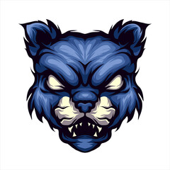 cat head angry, mascot vector illustration