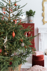 Minimal Scandinavian decorated Christmas tree