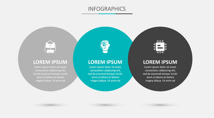 Set Smart glasses on spectacles, Cloud database and Processor CPU. Business infographic template. Vector