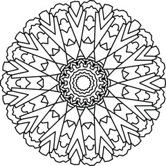 Mandala black and white design, coloring page, texture, background, vintage, tattoo