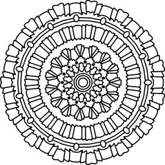 Mandala black and white design, coloring page, texture, background, vintage, tattoo