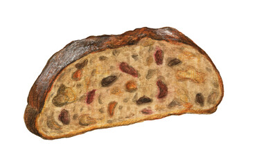 スライス田舎パン　クルミとドライフルーツ入り