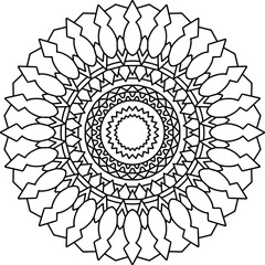Mandala black and white design, coloring page, texture, background, vintage, tattoo
