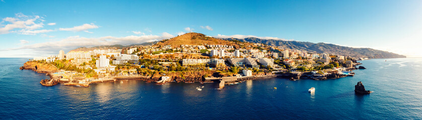 Aerial view of Funchal city in Madeira Portugal - obrazy, fototapety, plakaty