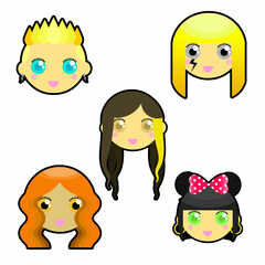 Cute female emoticons
