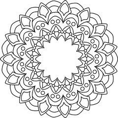 Mandala black and white design, coloring page, texture, background, vintage, tattoo