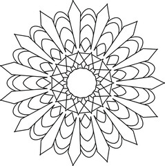 Mandala black and white design, coloring page, texture, background, vintage, tattoo