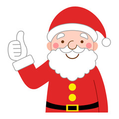 グッドサインをするサンタクロース　上半身