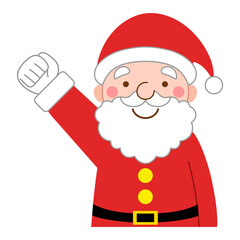 頑張るポーズのサンタクロース　上半身