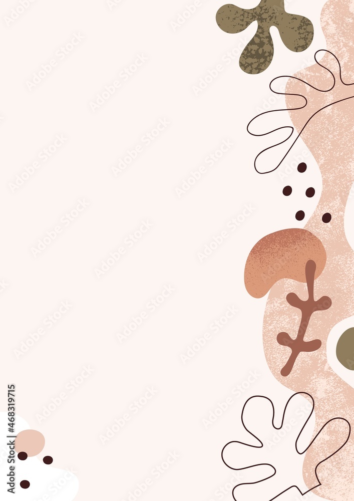 Aufkleber modern abstract background with trendy geometric shapes and leaf. stylish card design with fashion o