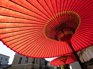 Red Japanese umbrella