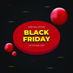 Black Friday Hot Offer 3D Banner Template