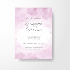 Watercolor wedding invitation card. Beautiful wedding card watercolor with splash.