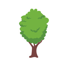 Vector green tree element. fertile forest for decoration