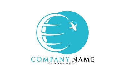 Naklejka premium Travel illustration vector logo