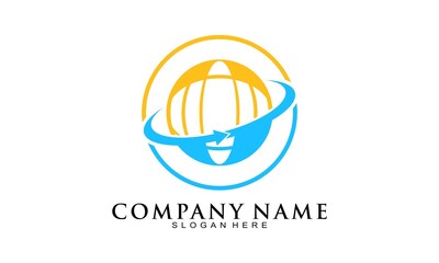World travel journey vector logo