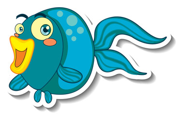 Cute fish sea animal cartoon sticker