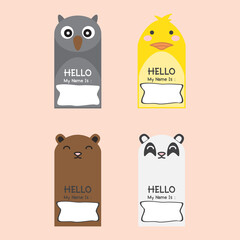Kindergarten Animal Name Tags Set