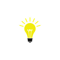 lightbulb lamp icon design template vector isolated illustration